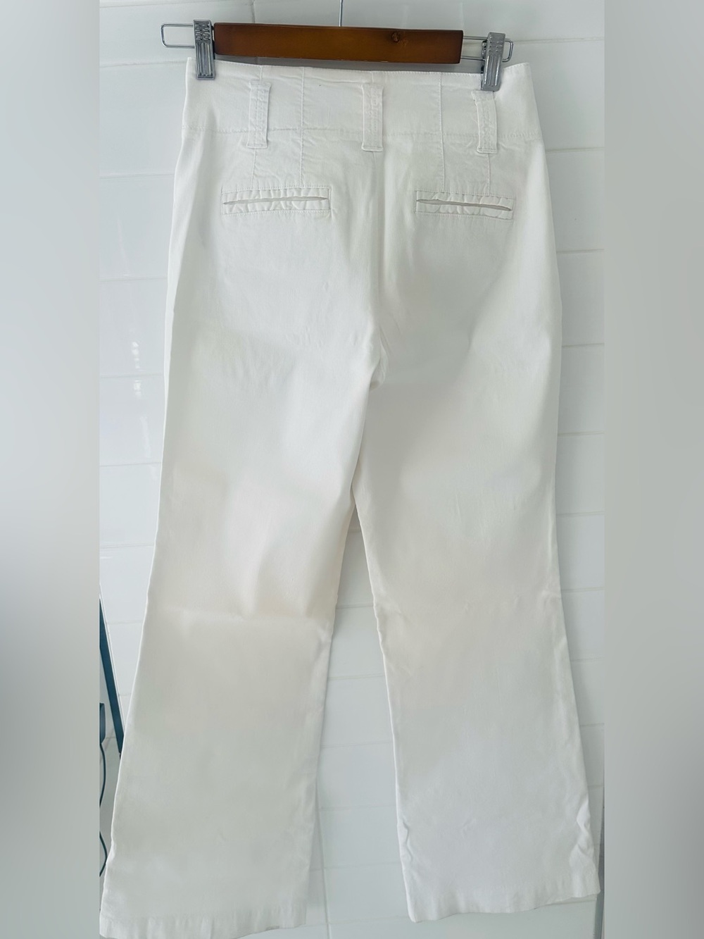 Maeve Naomi High-Waist White Wide-Leg Linen Blend Pants - Picture 7 of 12